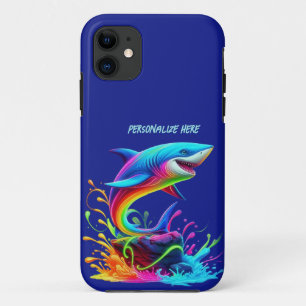 Colourful Shark Splash iPhone 11 Case