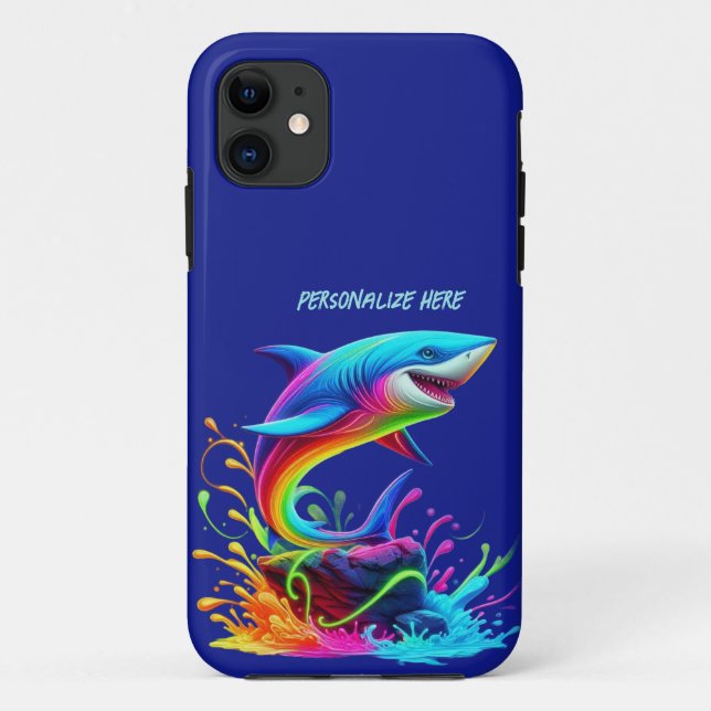 Colourful Shark Splash Case-Mate iPhone Case (Back)