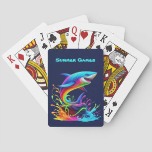 Colourful Shark Splash Playing Cards