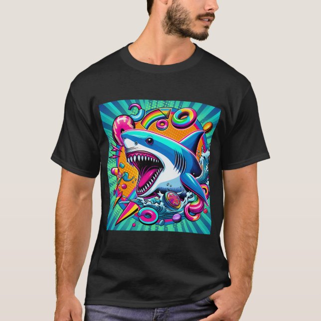 Colourful shark T-Shirt (Front)