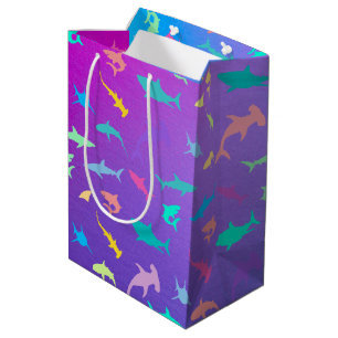 Colourful shark under the sea gradient Party Medium Gift Bag