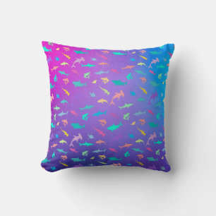 Colourful shark under the sea School Party Cushion