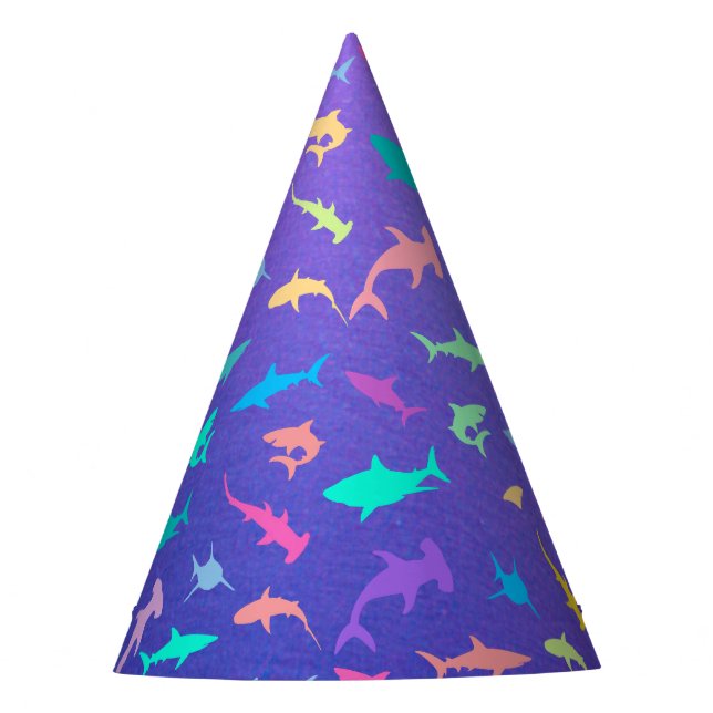 Colourful shark under the sea School Party Hat (Front)