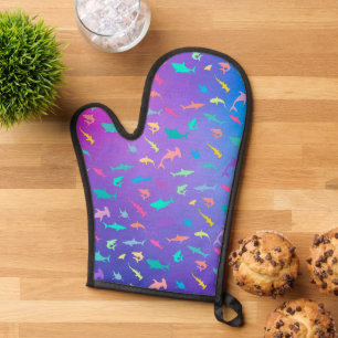 Colourful shark under the sea School Party Oven Mitt