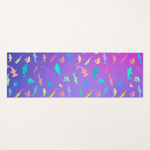 Colourful shark under the sea School Party Yoga Mat