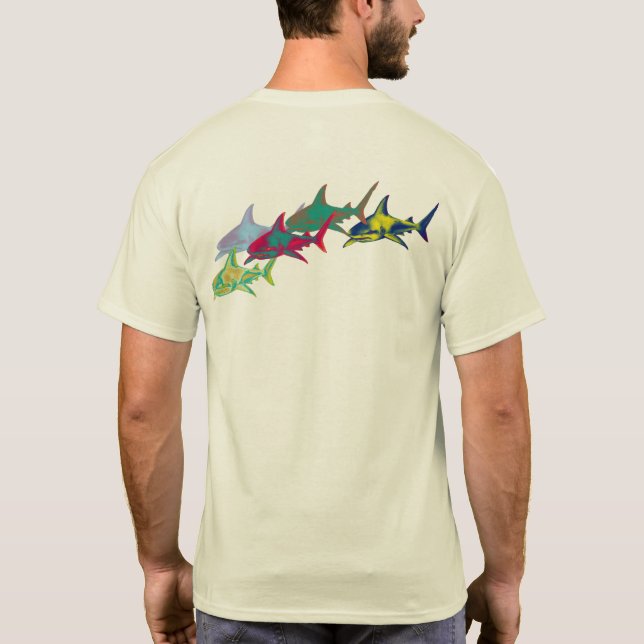 colourful sharks T-Shirt (Back)