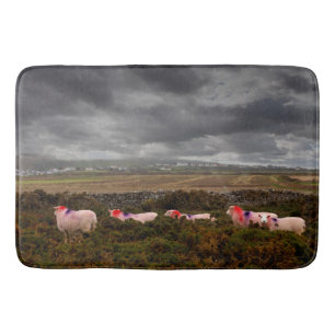 Colourful sheep bath mat