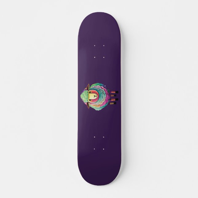 Colourful Sheep Illustration Skateboard (Front)