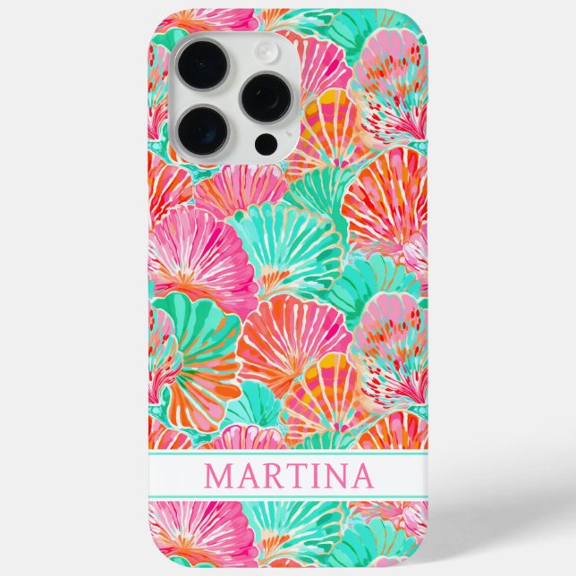 Colourful Shells Monogrammed  Case-Mate iPhone Case (Back)