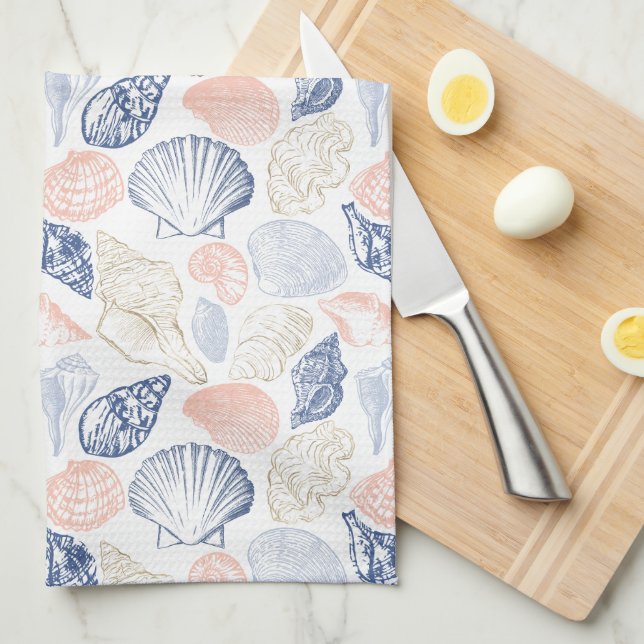 Colourful Shells  Tea Towel (Quarter Fold)
