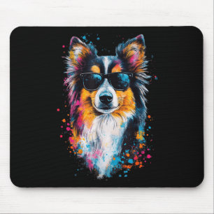 Colourful Shetland Sheepdog Face Cute Puppy Dog Lo Mouse Pad