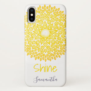 Colourful Shine Yellow Sun Mandala Personalised iPhone X Case
