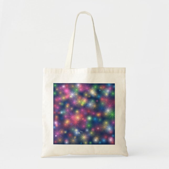 Colourful Shining Stars Cosmic Lights Tote Bag (Front)