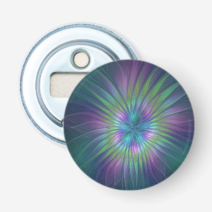 Colourful Shiny Fantasy Flower Abstract Fractal Ar Bottle Opener