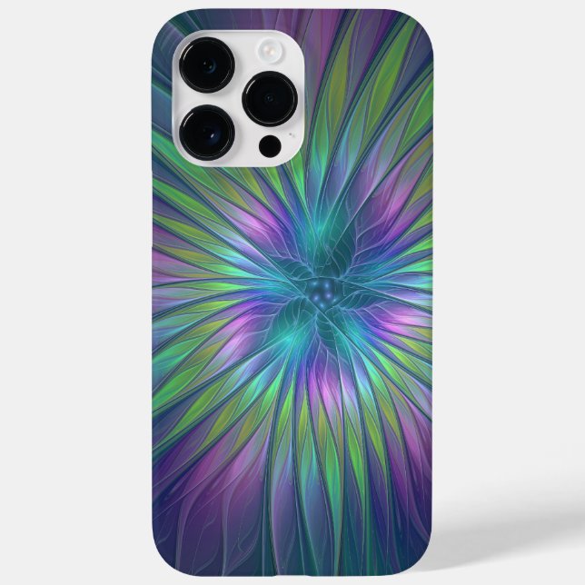 Colourful Shiny Fantasy Flower Abstract Fractal Ar Case-Mate iPhone Case (Back)