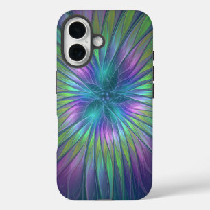 Colourful Shiny Fantasy Flower Abstract Fractal Ar iPhone 16 Case