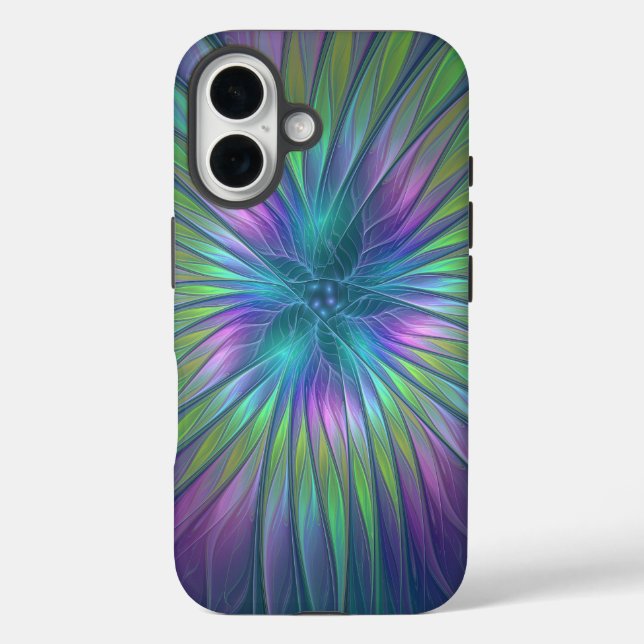 Colourful Shiny Fantasy Flower Abstract Fractal Ar Case-Mate iPhone Case (Back)