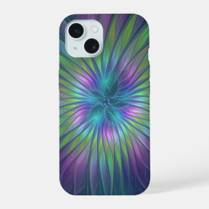 Colourful Shiny Fantasy Flower Abstract Fractal Ar iPhone 15 Case