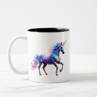Colourful Shiny Unicorn Two-Tone Coffee Mug