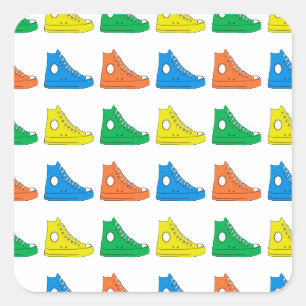 Colourful Shoes Square Sticker