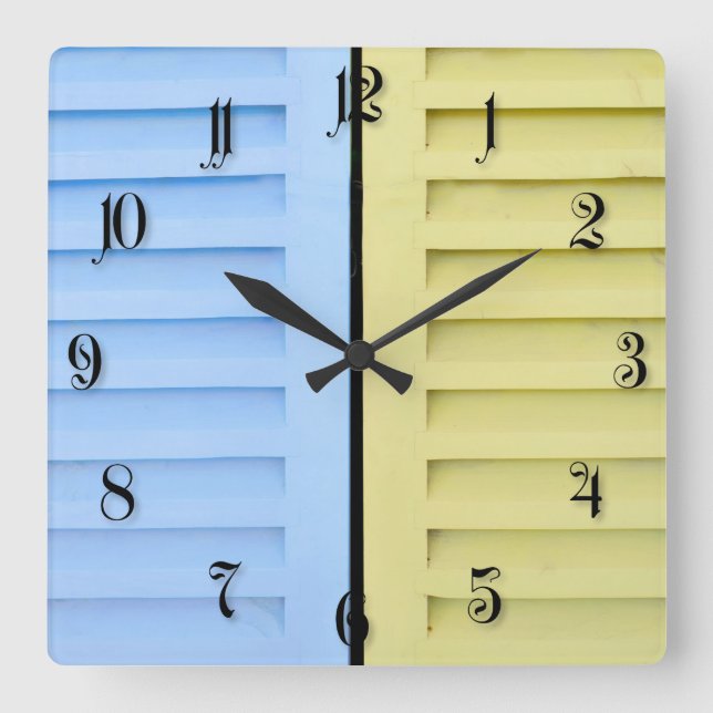 Colourful shutters square wall clock (Front)