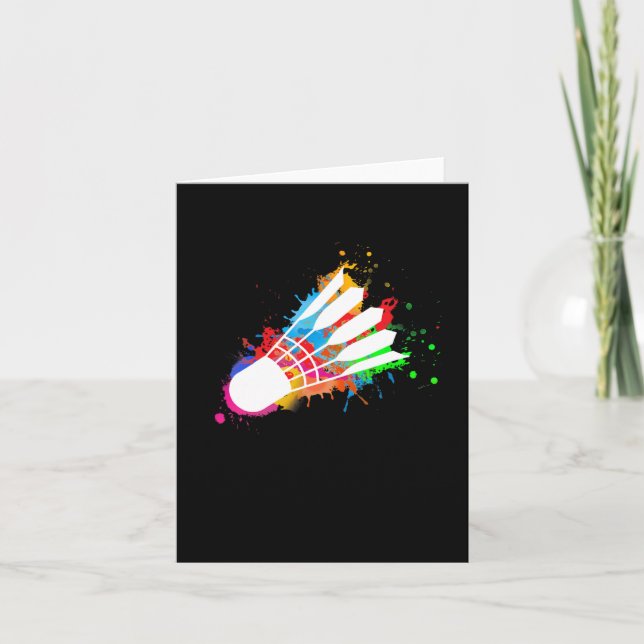 Colourful Shuttle Badminton  Card (Front)