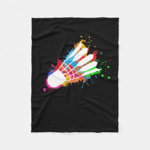 Colourful Shuttle Badminton  Fleece Blanket