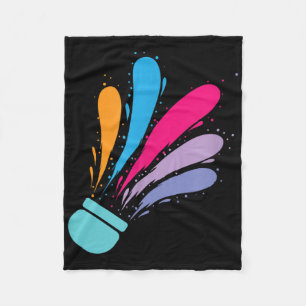 Colourful Shuttle Badminton Sport Fleece Blanket