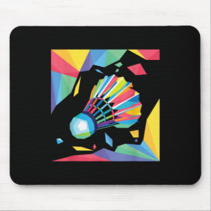 Colourful Shuttle - Birdie Badminton Player Sports Mouse Pad