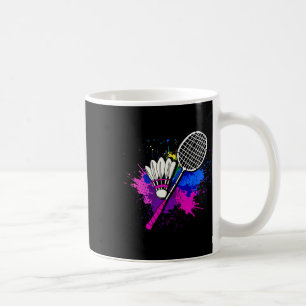 Colourful Shuttle Racket _ Badminton Player Coffee Mug