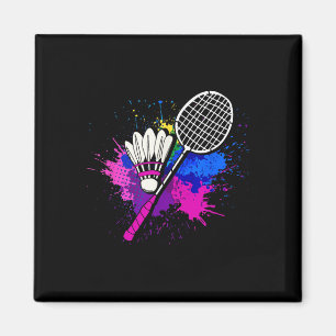 Colourful Shuttle Racket _ Badminton Player Magnet