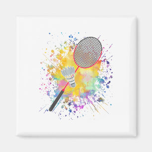 Colourful Shuttle Racket Badminton Player Magnet