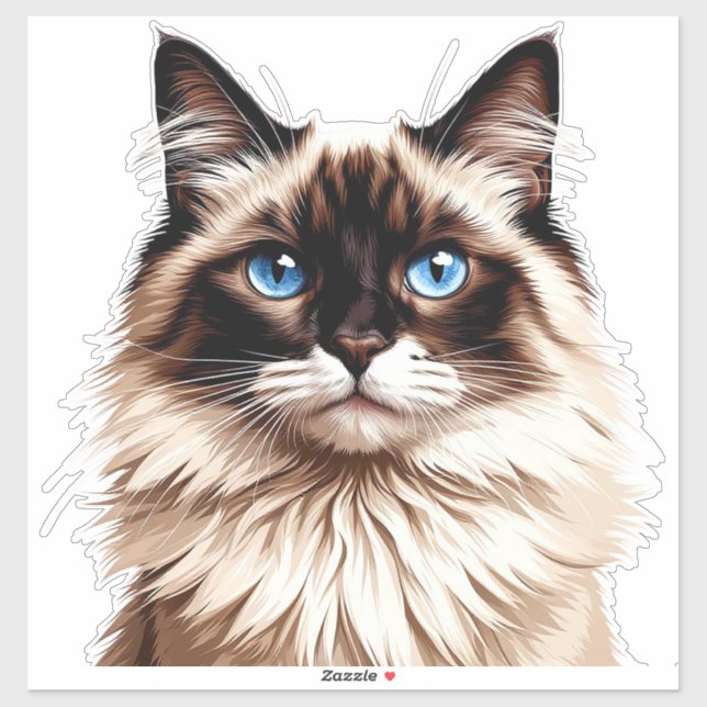 Colourful Siamese Cat Illustration (Sheet)