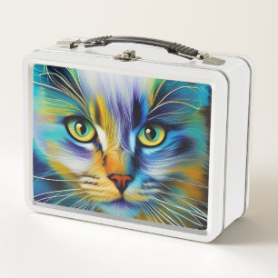 Colourful Siamese Kitten Up Close Metal Lunch Box