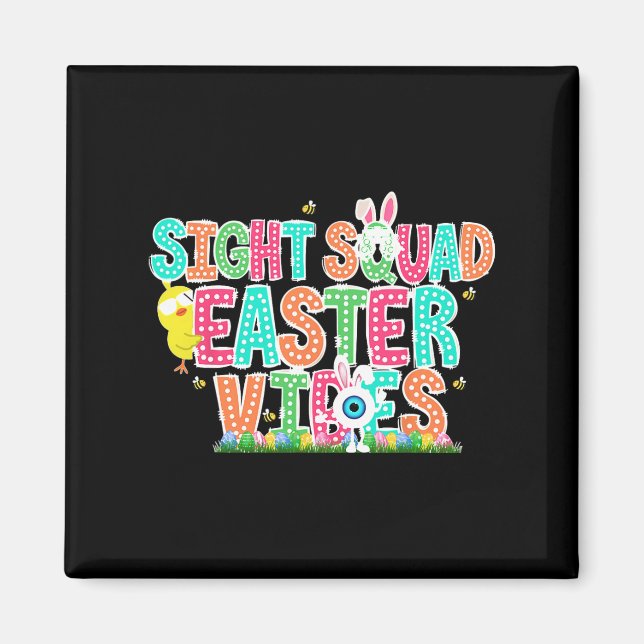 Colourful Sight Squad Easter Vibes Optometric Tech Magnet (Front)