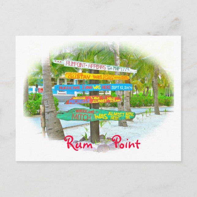 Colourful Signs at Rum Point  Grand Cayman Postcard (Front)