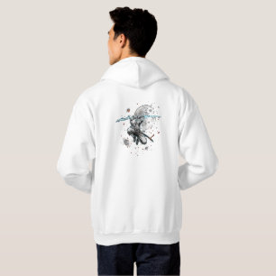 Colourful Silent Ninja Warrior Front and Back Hoodie