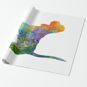 Colourful Silhouette Of A Stading Beagle Dog Wrapping Paper