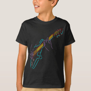 Colourful silhouette of an bass guitar. Rock music T-Shirt