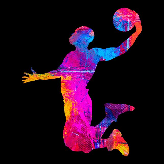 Colourful Silhouette of Basketball Player (Creator Uploaded)