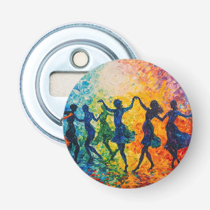 Colourful Silhouettes Dancing Bottle Opener