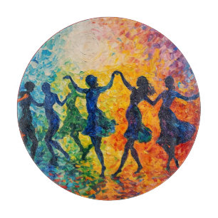 Colourful Silhouettes Dancing Cutting Board