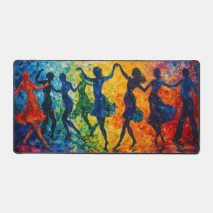 Colourful Silhouettes Dancing Desk Mat