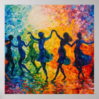 Colourful Silhouettes Dancing