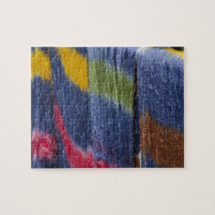 Colourful silk threads, Mandalay, Myanmar Jigsaw Puzzle