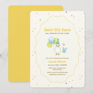 Colourful Silly Goose Balloon Gift Baby Shower Invitation