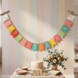 Colourful Silly Goose Happy Birthday Bunting Banne