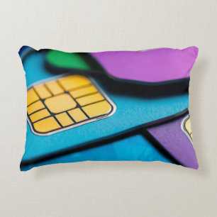 Colourful sim-cards decorative cushion
