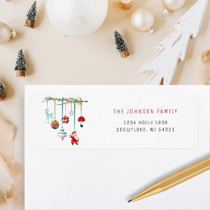 Colourful Simple Christmas Return Address Label