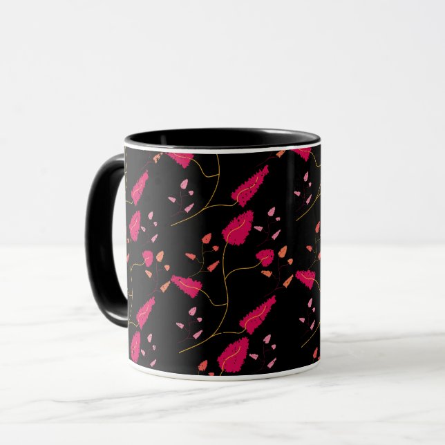 Colourful Simple Flowers Floral Pattern Mug (Front Left)